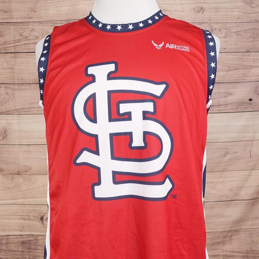 St. Louis Cardinals Jersey Tank Mens XL Red MLB Baseball Air National Guard SGA